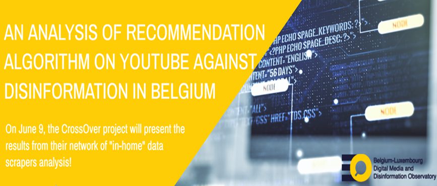 An analysis of recommendation algorithms on YouTube against disinformation in Belgium