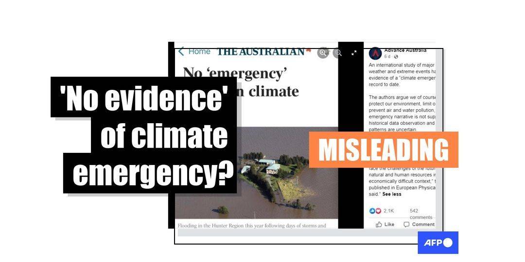 Posts downplaying climate 'emergency' cite paper with cherry-picked evidence - Featured image