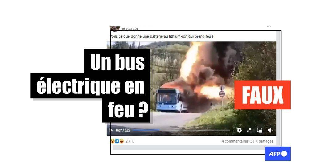 Cette vidéo ne montre pas un bus électrique en feu mais un bus au gaz naturel - Featured image