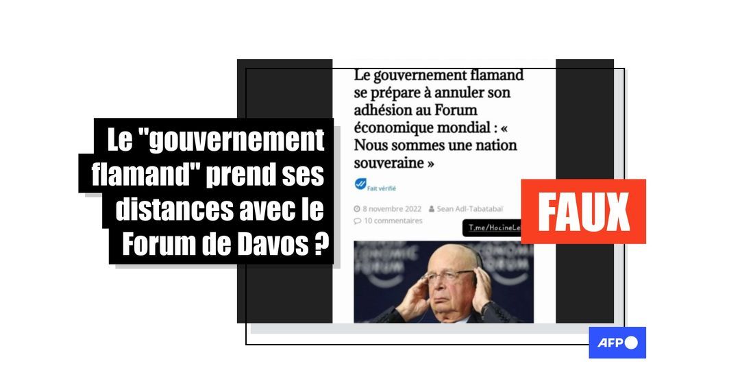 Cette critique du Forum de Davos émane d'un parti d'opposition et non du "gouvernement flamand" - Featured image