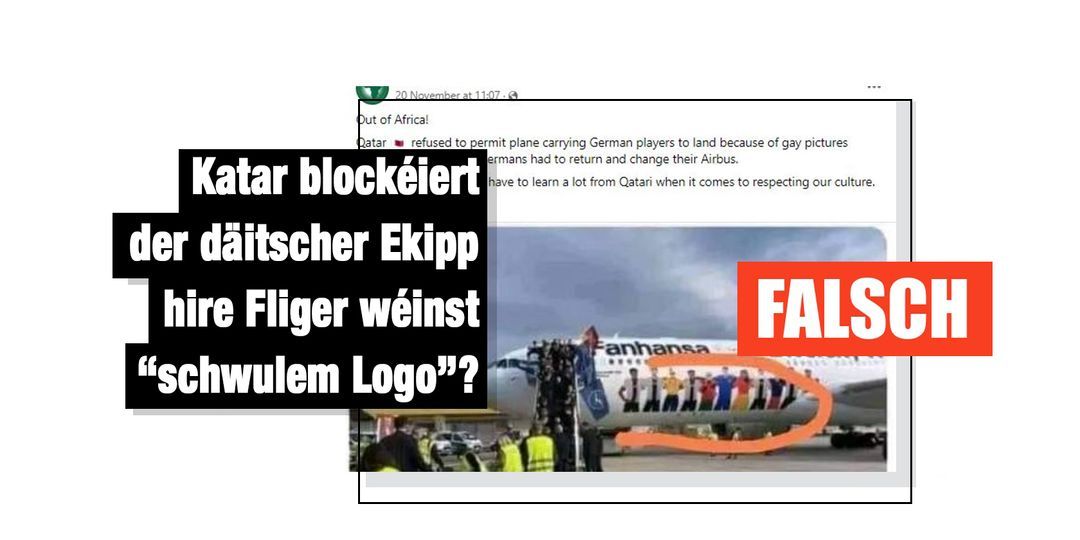 Faktencheck: Fliger vun däitscher Fussballekipp net wéinst Pro-Diversitéit-Logo vu Landung ofgehalen - Featured image