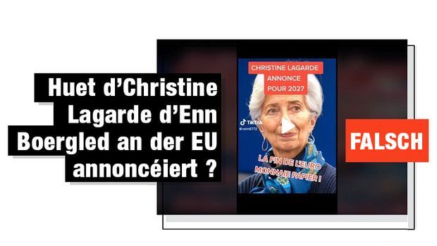 Faktencheck: D'Christine Lagarde huet net d'Enn vum Boergeld an der EU annoncéiert - Featured image