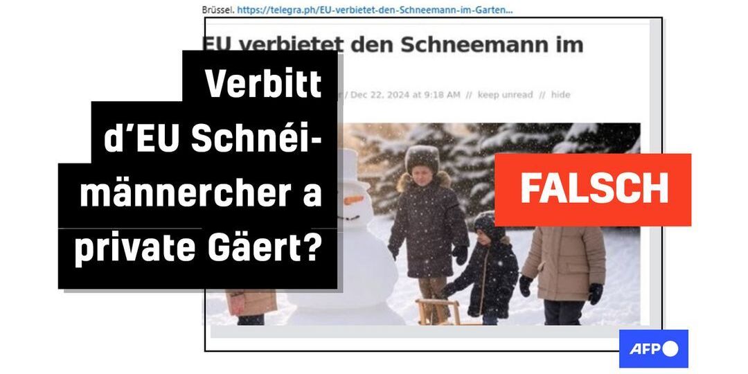Faktencheck: Angeeblecht EU-Verbuet vu Schnéimännercher ass erfonnt - Featured image
