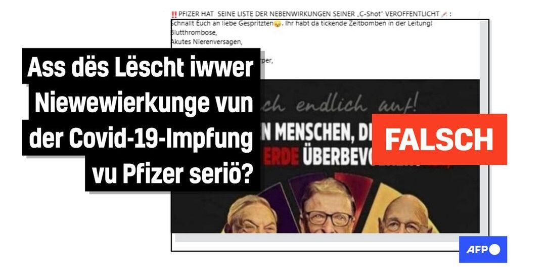 Faktencheck: Lëscht vun angeebleche Pfizer-Impfniewewierkungen ass onseriö - Featured image