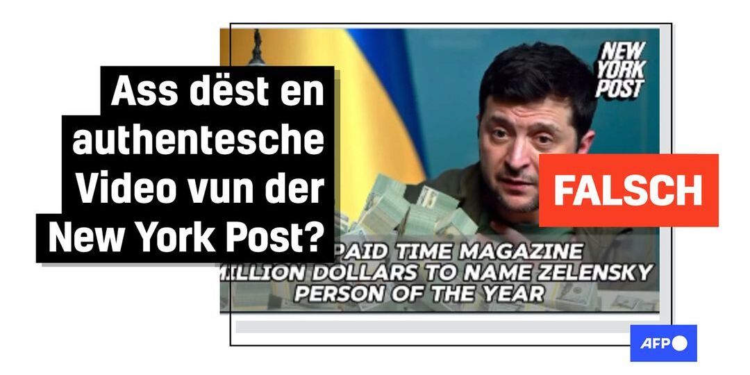 Faktencheck: Meldung, dass d'USA den Time Magazine bezuelt hätten, fir de Selenskyj populär ze maachen, ass gefälscht - Featured image