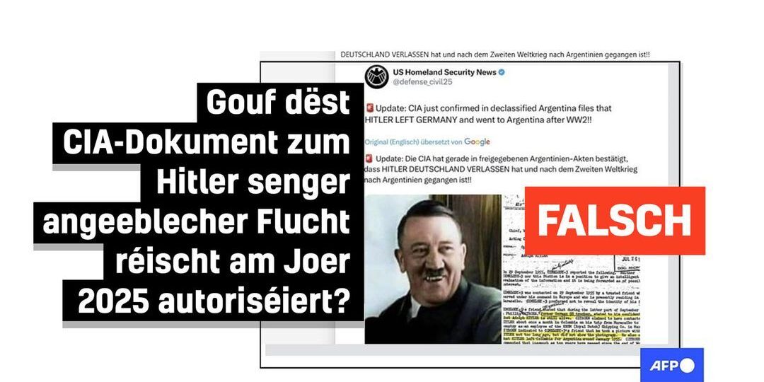 Faktencheck: CIA-Dokument iwwer angeeblech Flucht vum Hitler an Argentinien zënter Jore bekannt - Featured image