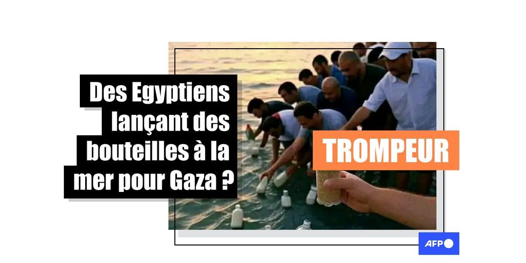 Attention, ces images d'Égyptiens lançant des bouteilles remplies de vivres vers Gaza ont été générées par IA - Featured image