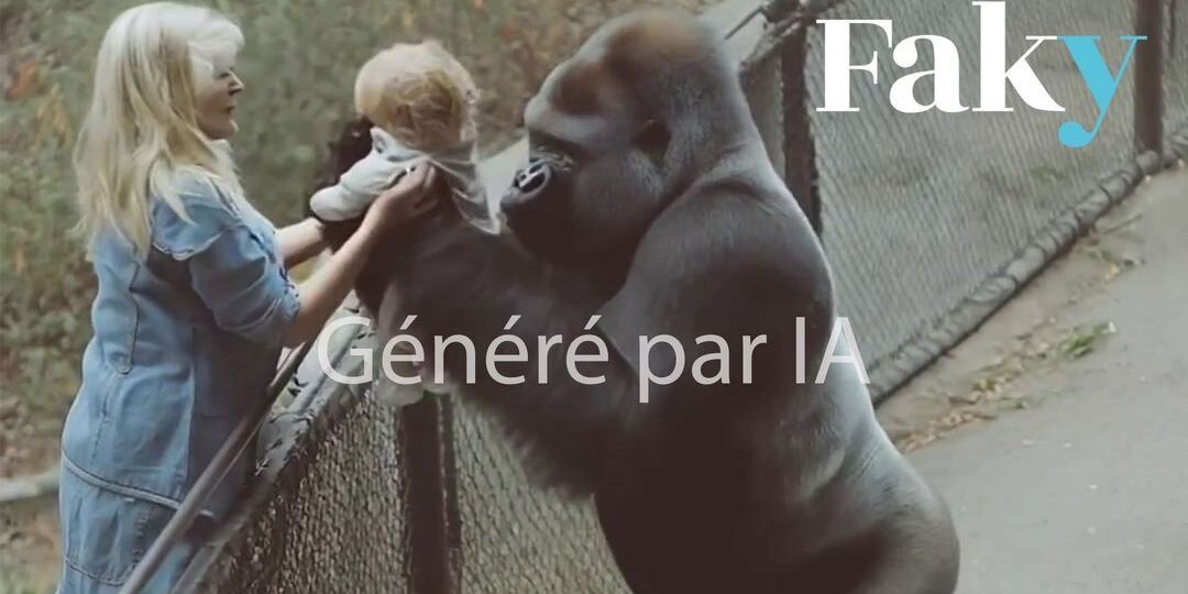 Un gorille rend à sa maman un enfant tombé dans son enclos : cette vidéo a été générée par IA - Featured image