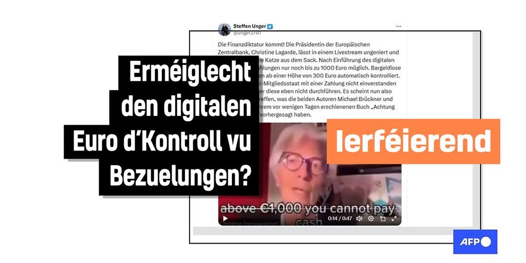 Faktencheck: Keef mat digitalem Euro sollen net kontrolléiert ginn - Featured image