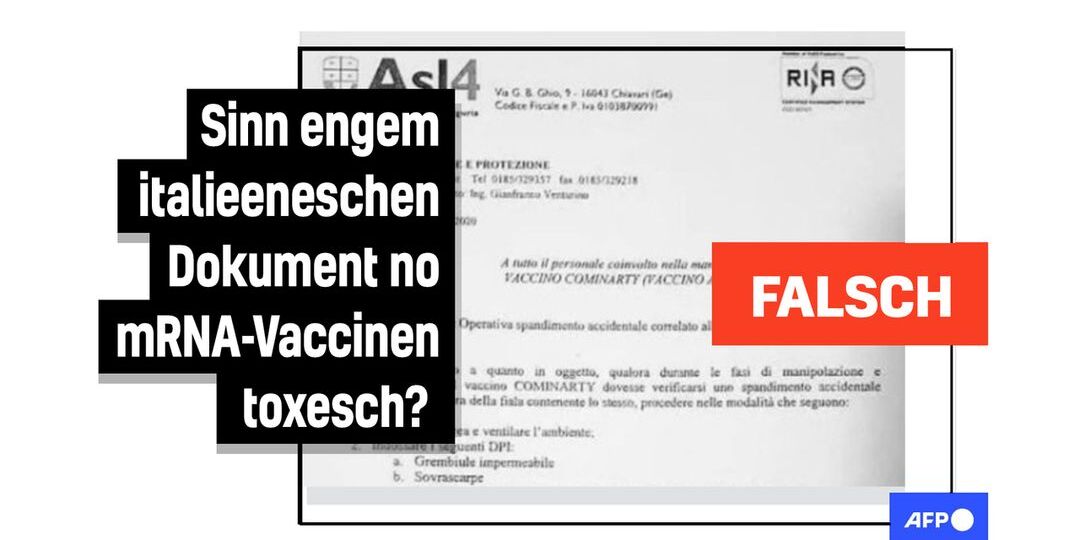 Faktencheck: Italieenescht Dokument beweist net, dass mRNA-Impfstoffer geféierlech sinn - Featured image