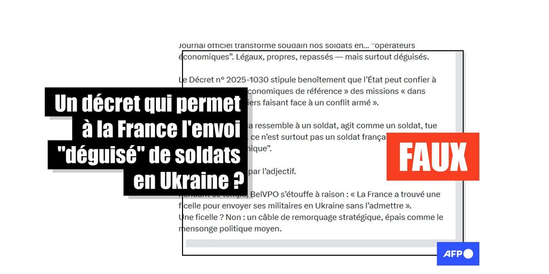 Non, un récent décret ne permet pas à la France d'intervenir de manière "déguisée" en Ukraine - Featured image