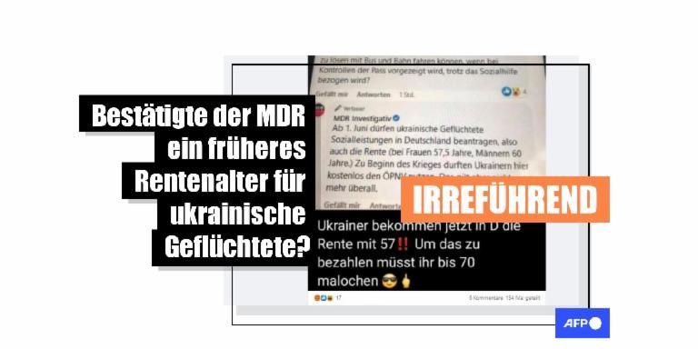 Faktencheck: Kommentar iwwer méi fréi Pensioun fir ukrainesch Flüchtlinge war e Feeler vum MDR - Featured image